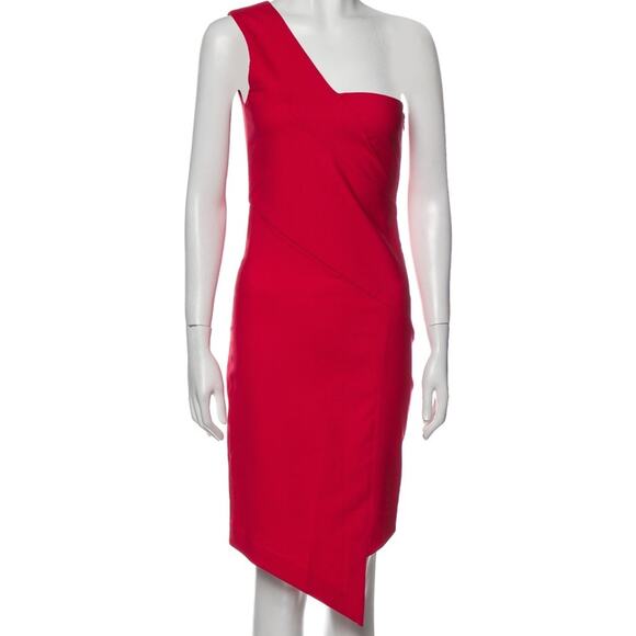 HANEY for FWRD Margot Dress Asymmetric One-Shoulder Size 4 in Red NWT - Picture 7 of 16